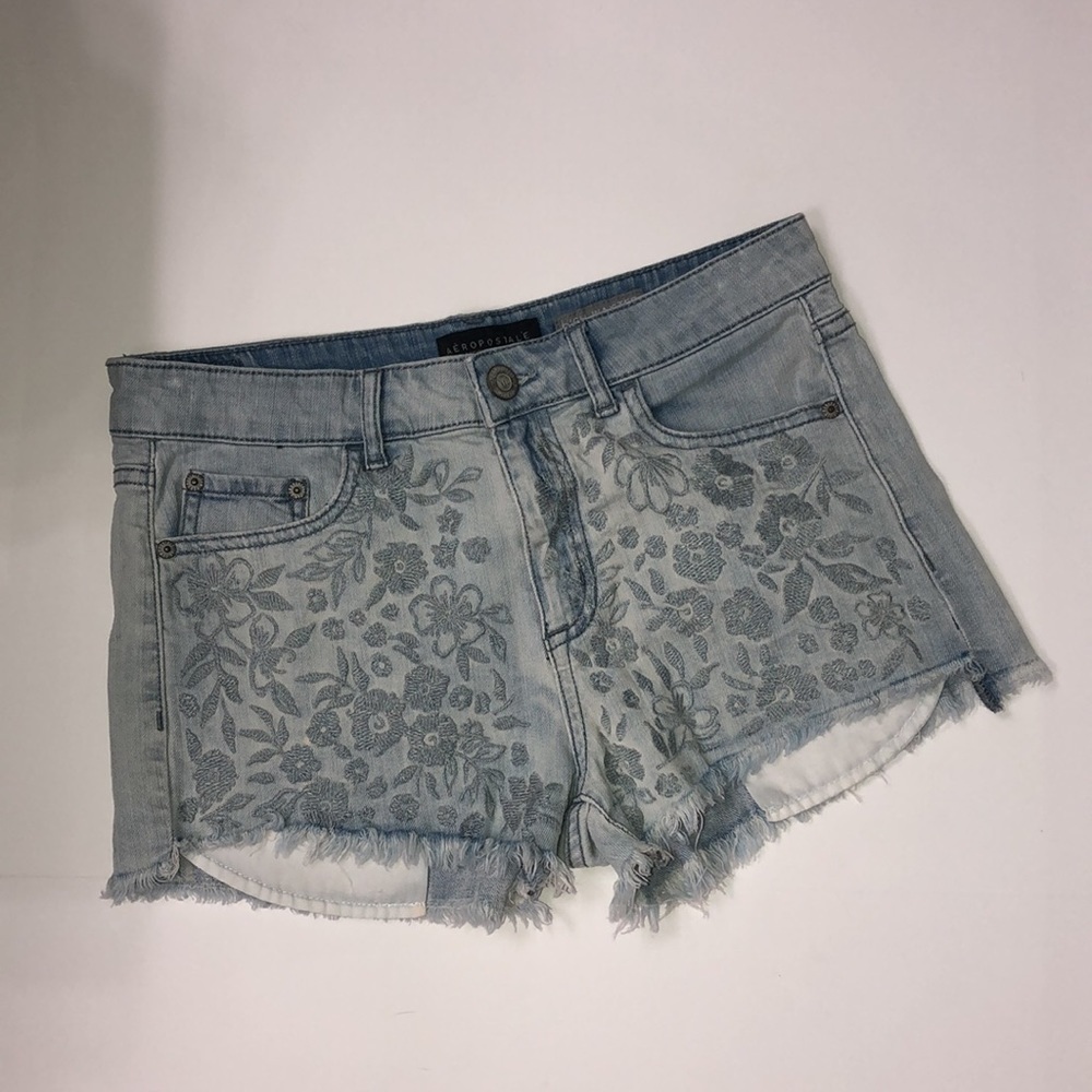 AEROPOSTALE HIGH WAISTED JEAN SHORTS - Picture 3 of 16